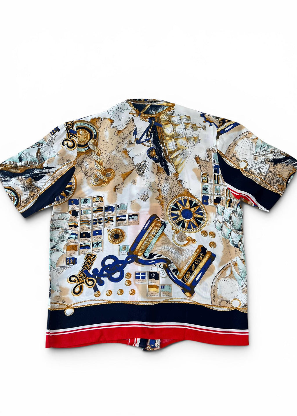 Camicia Vintage 90s Stampa Nautica Scarf Print
