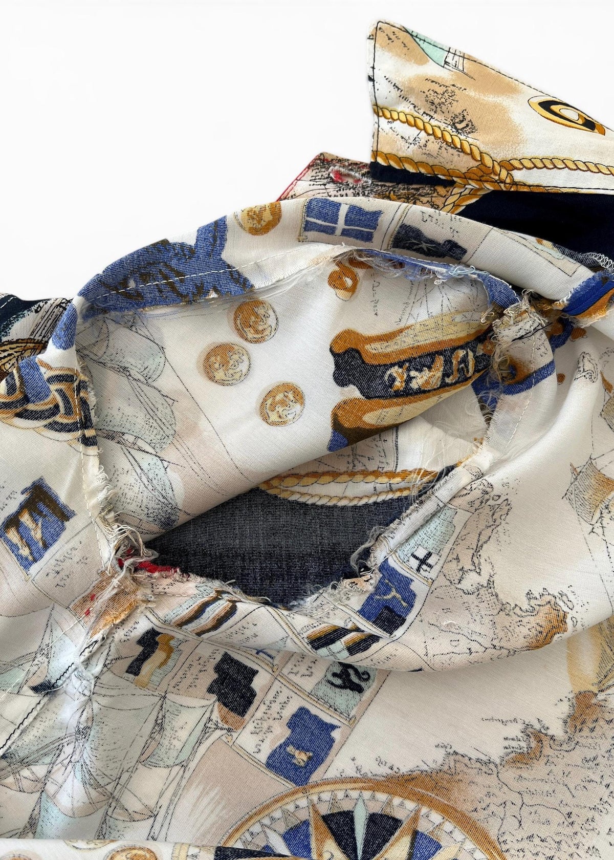 Camicia Vintage 90s Stampa Nautica Scarf Print