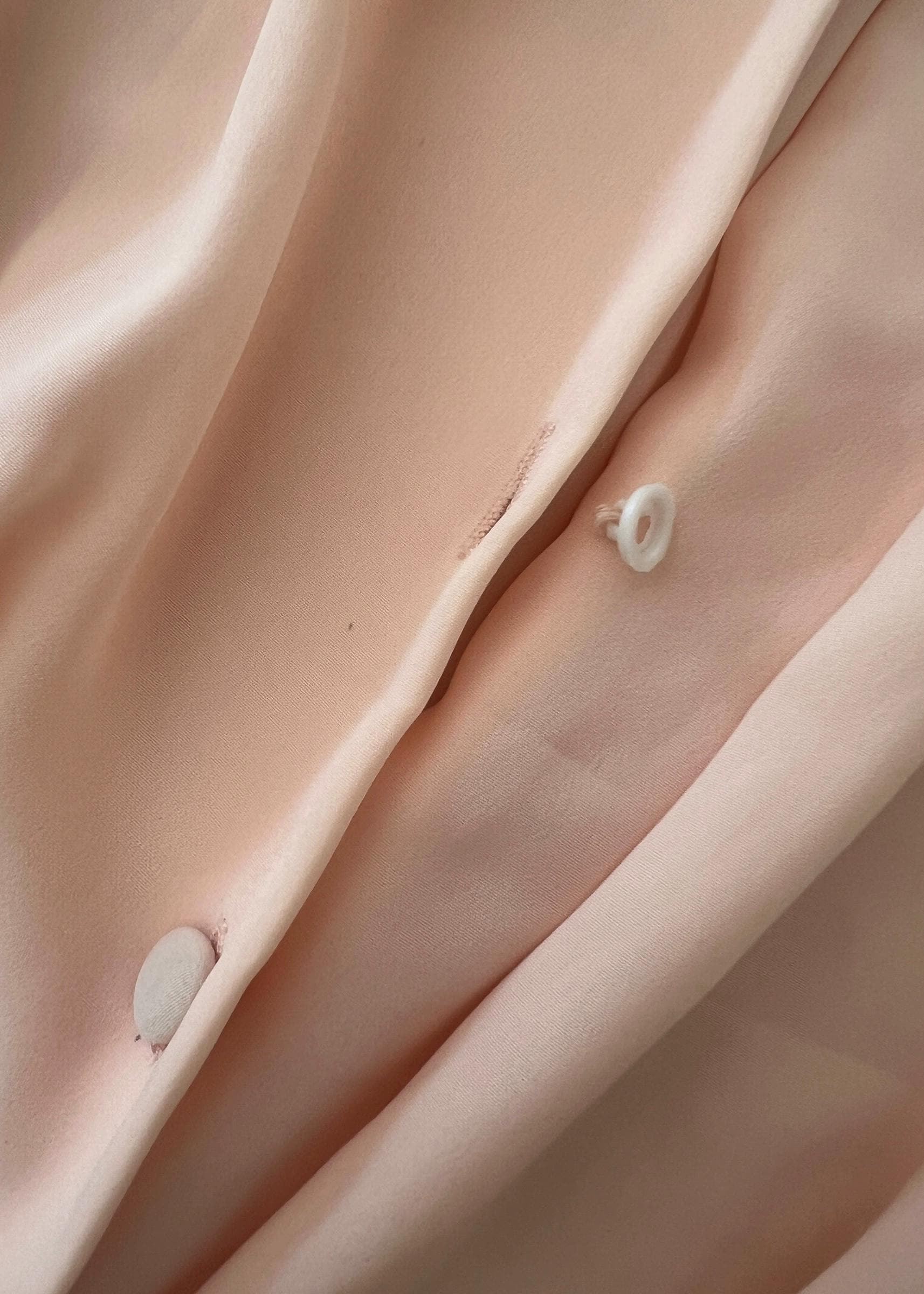 Blusa Vintage Rosa Cipria Drappeggiata
