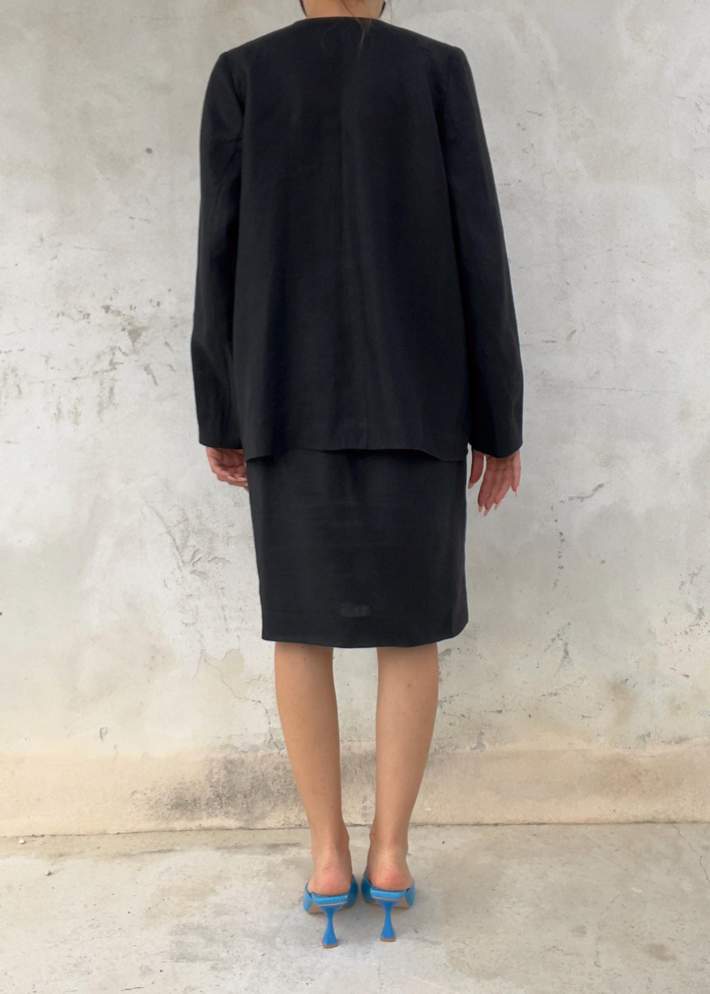Completo Sartoriale Vintage in Lino Nero