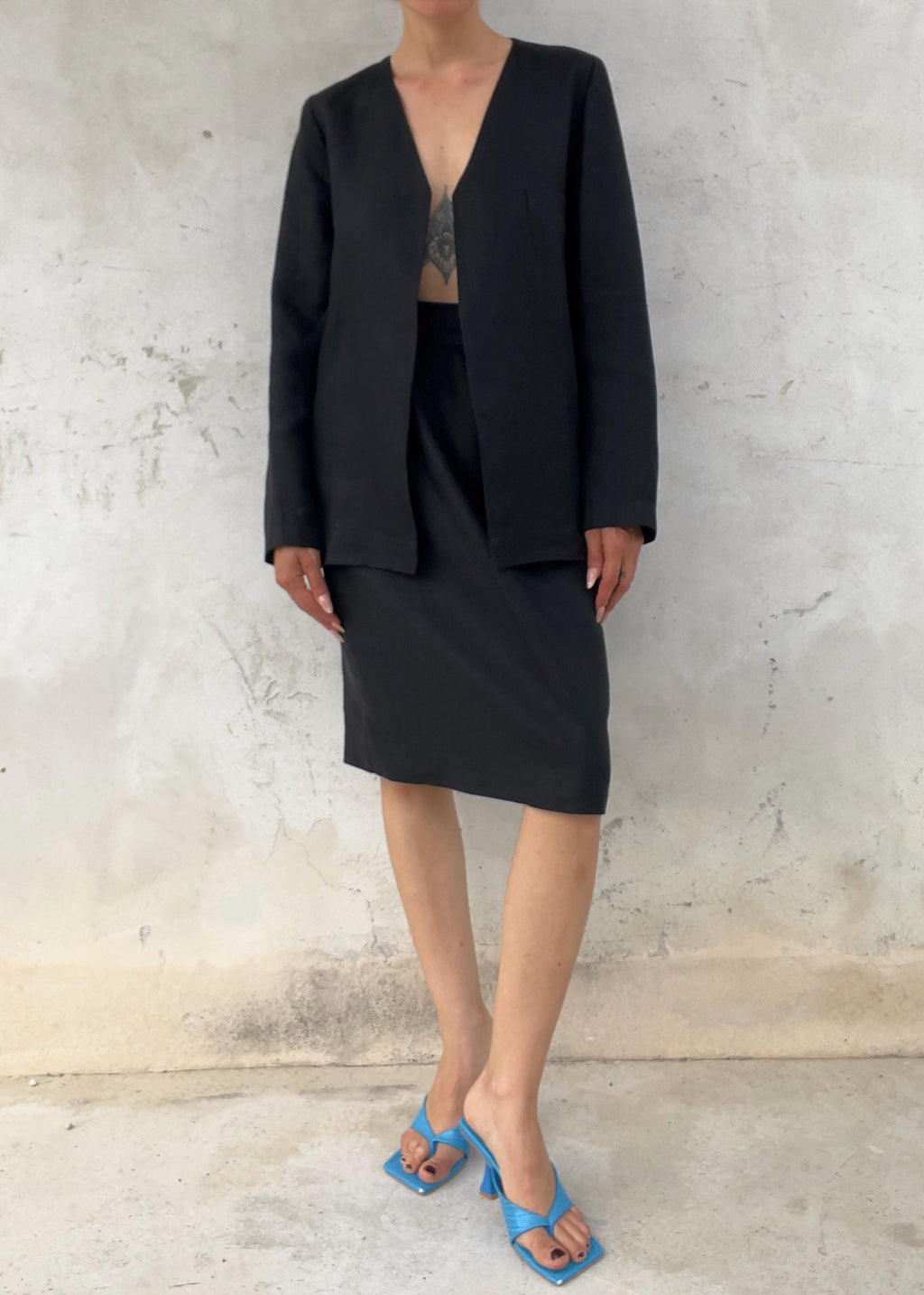 Completo Sartoriale Vintage in Lino Nero