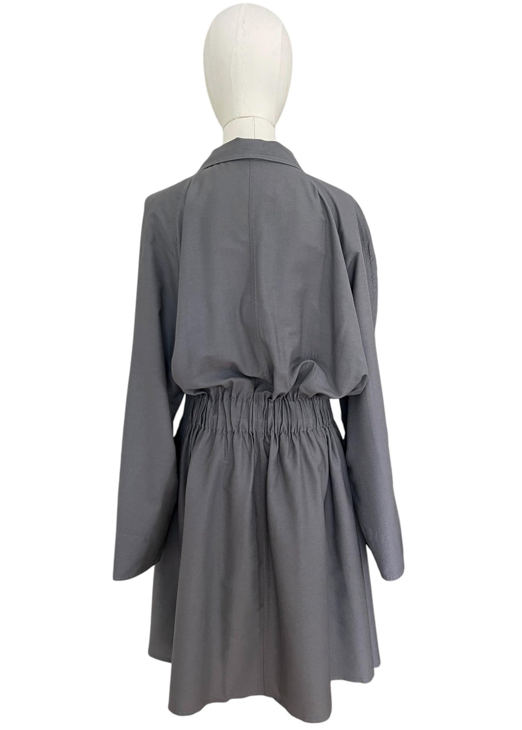 Trench Vintage Grigio Oversize con Cintura