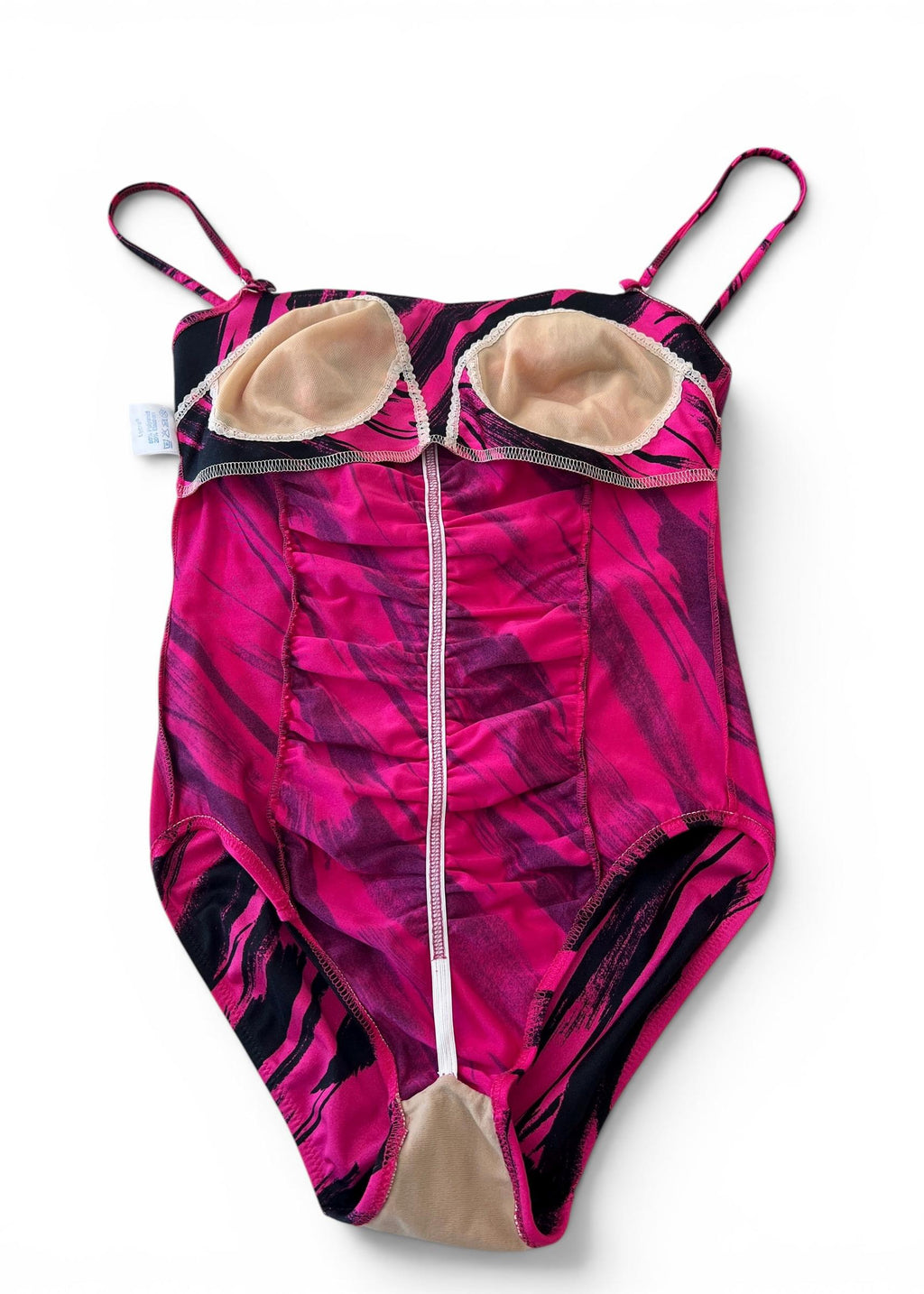 Costume Intero Vintage Y2K Fucsia e Nero
