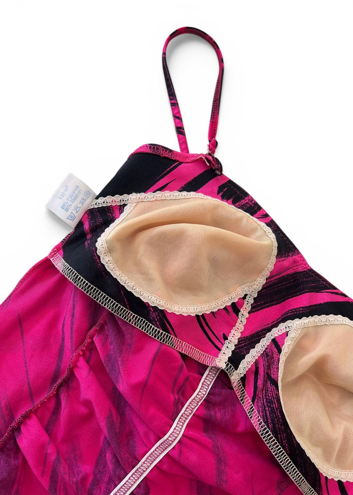 Costume Intero Vintage Y2K Fucsia e Nero