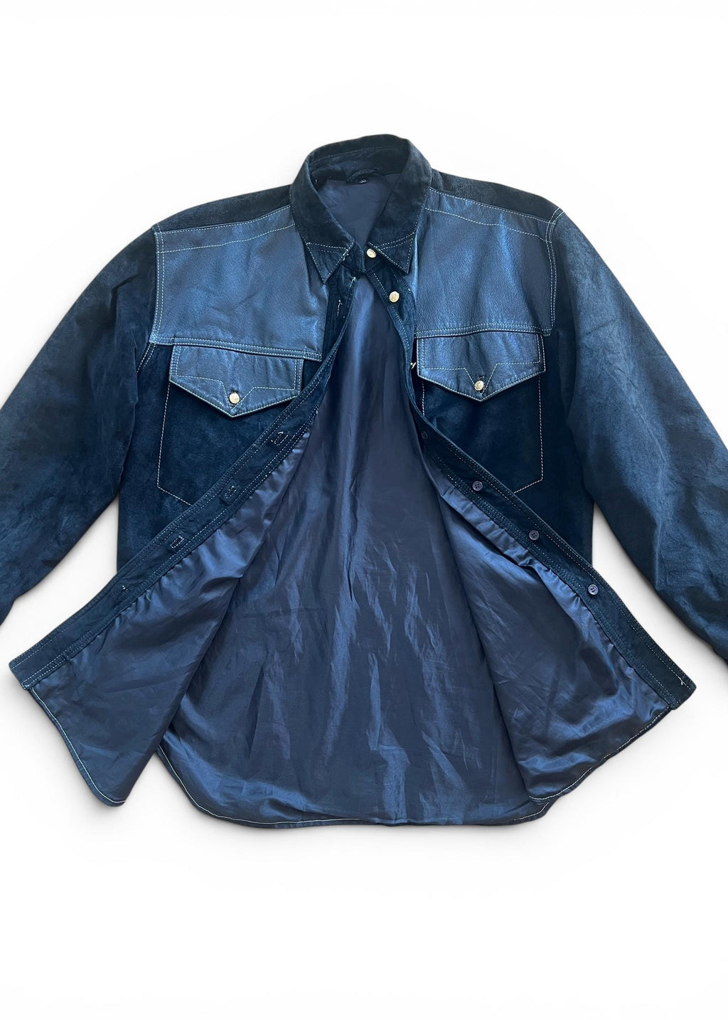 Overshirt Vintage in Vera Pelle Nera