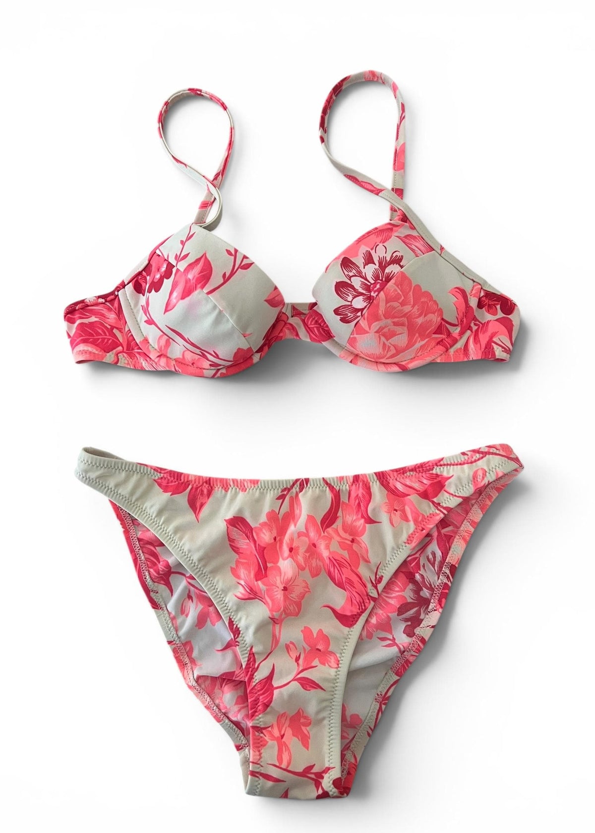Bikini Vintage Y2K Floreale Rosa Corallo
