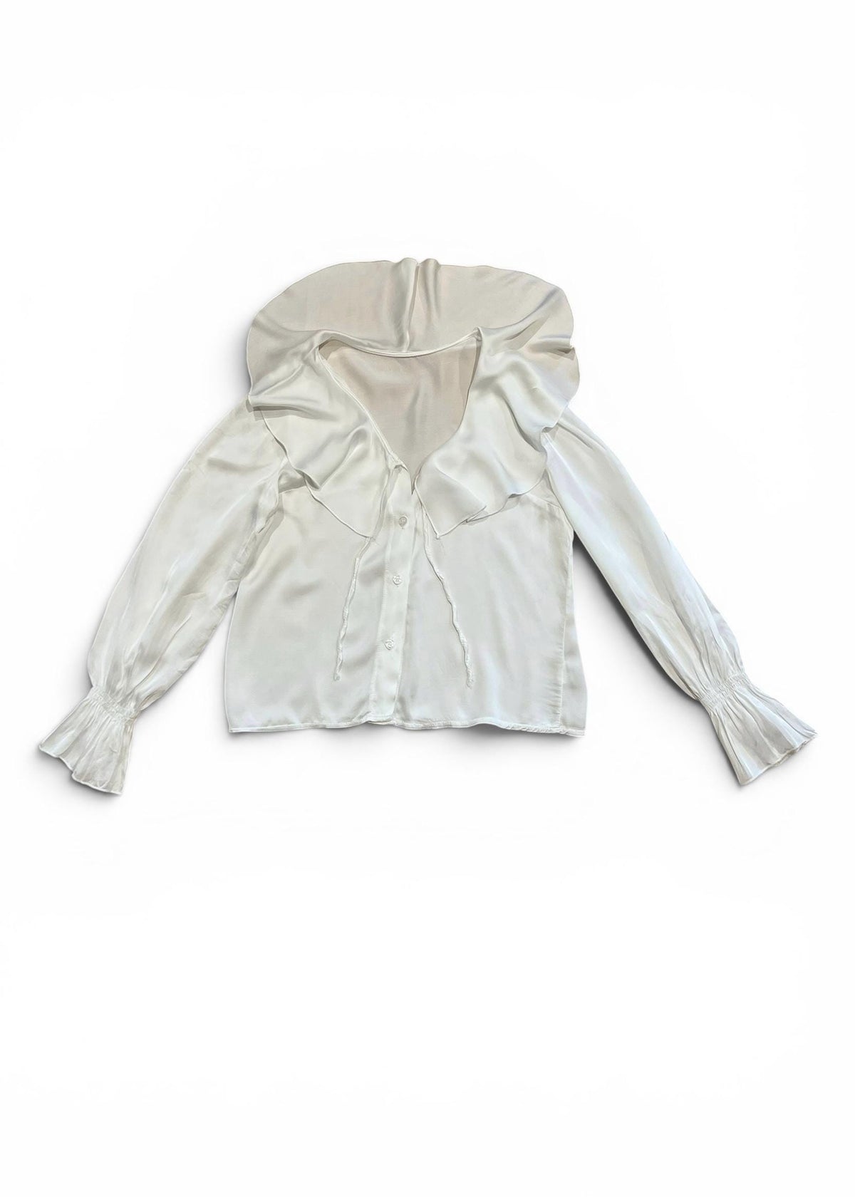 Camicia Bianca Vintage con Maxi Colletto