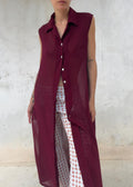 Gilet Lungo Vintage Bordeaux Trasparente
