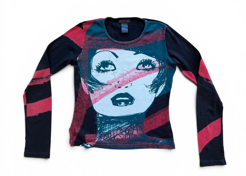 Custo Barcelona Top Vintage Y2K Grafico