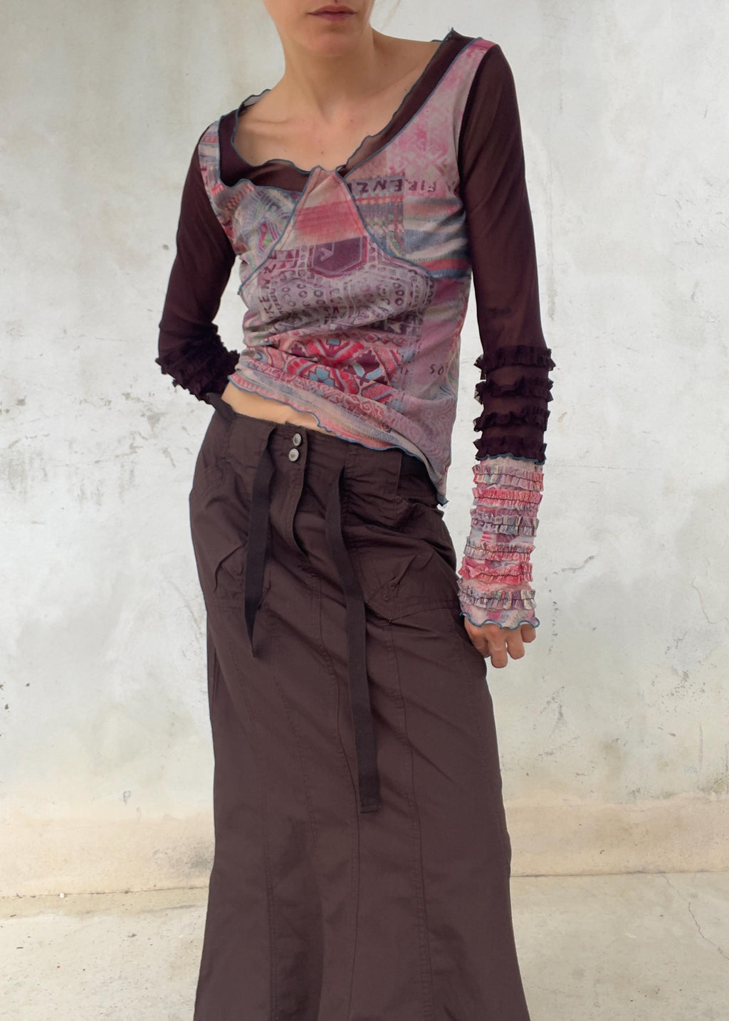 Gonna Cargo Vintage Y2K Marrone