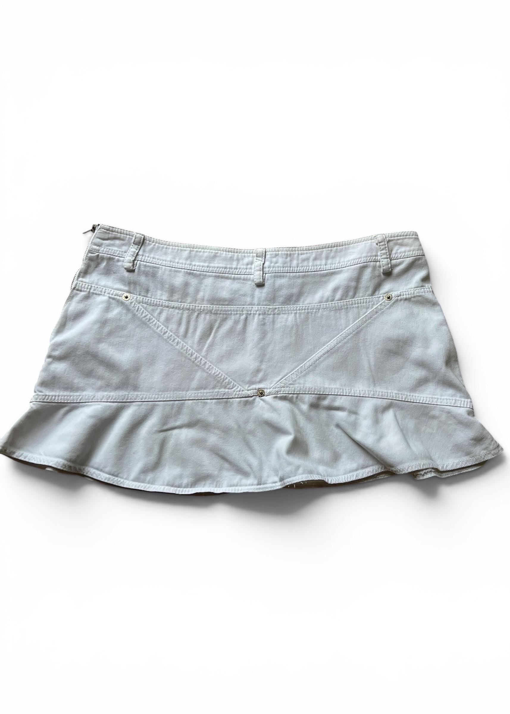 Minigonna Bianca Vintage Y2K Denim