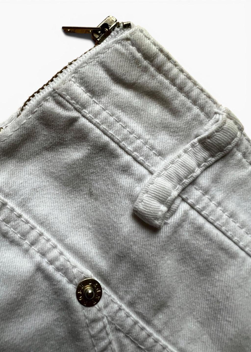 Minigonna Bianca Vintage Y2K Denim