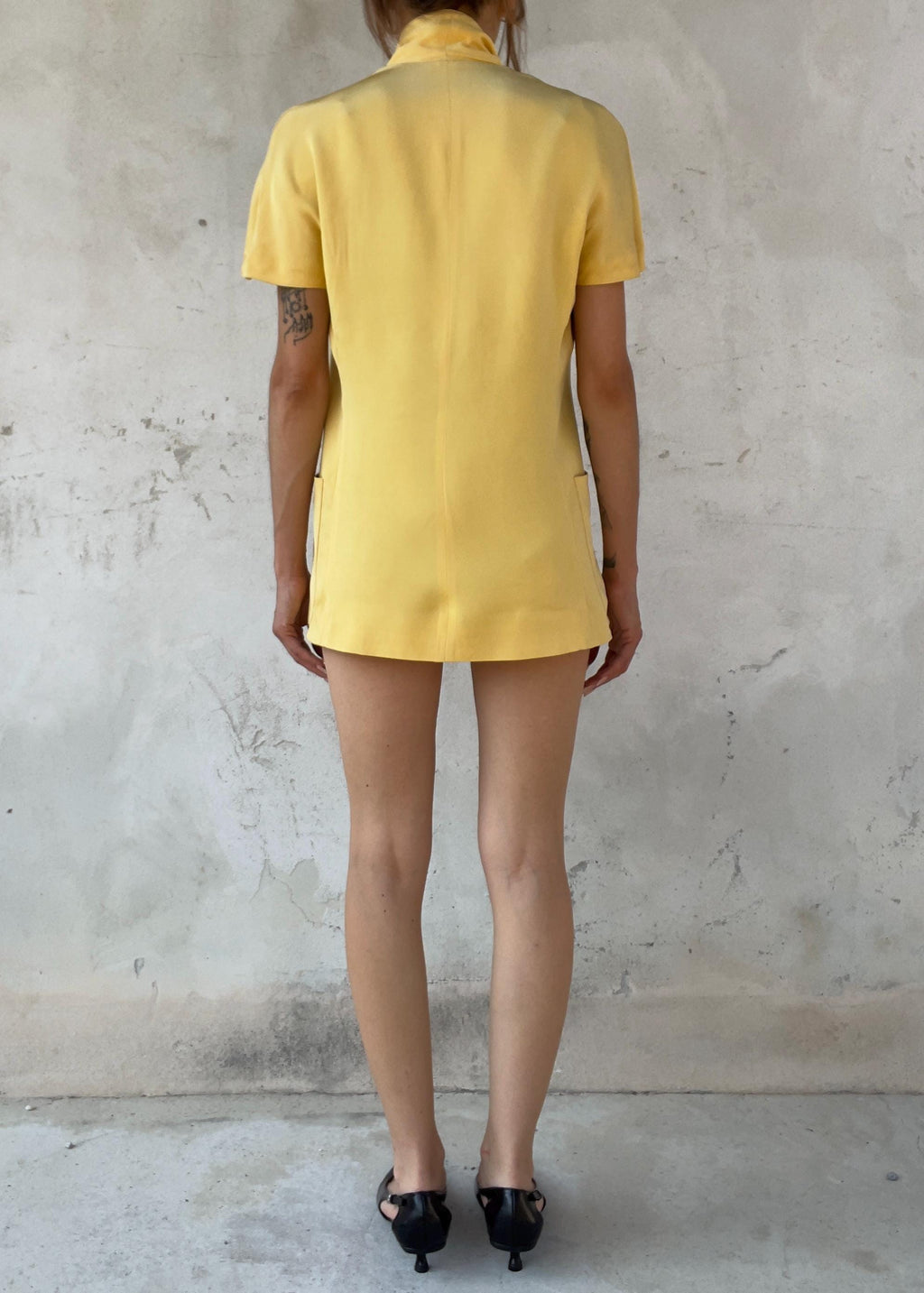 Giacca Vintage 100% Seta Giallo Made in Italy