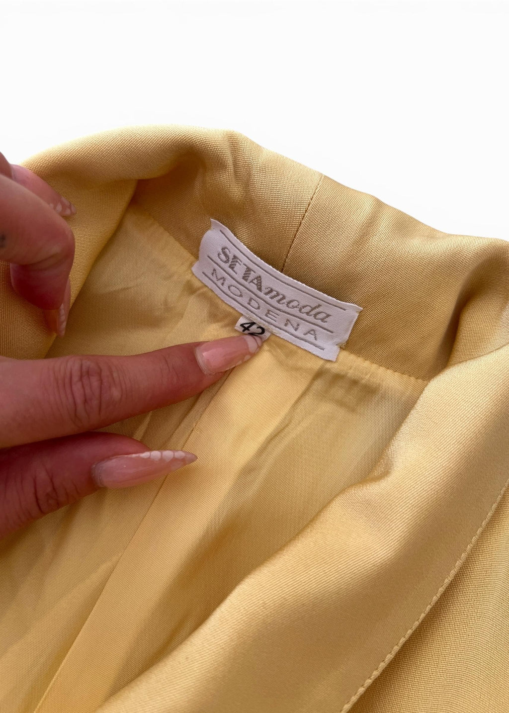 Giacca Vintage 100% Seta Giallo Made in Italy
