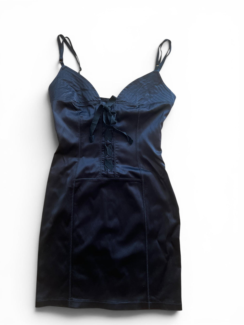 Mini Abito Vintage Y2K Nero Satin