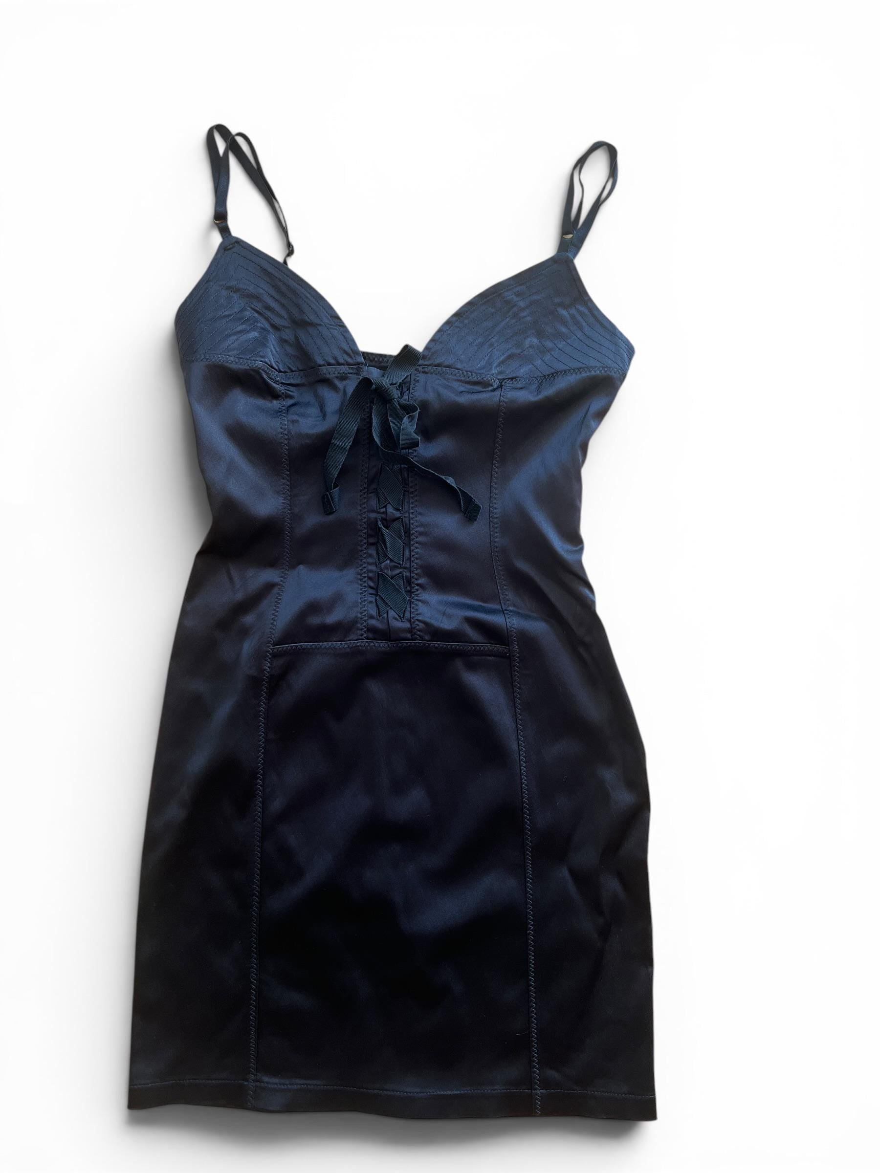 Mini Abito Vintage Y2K Nero Satin