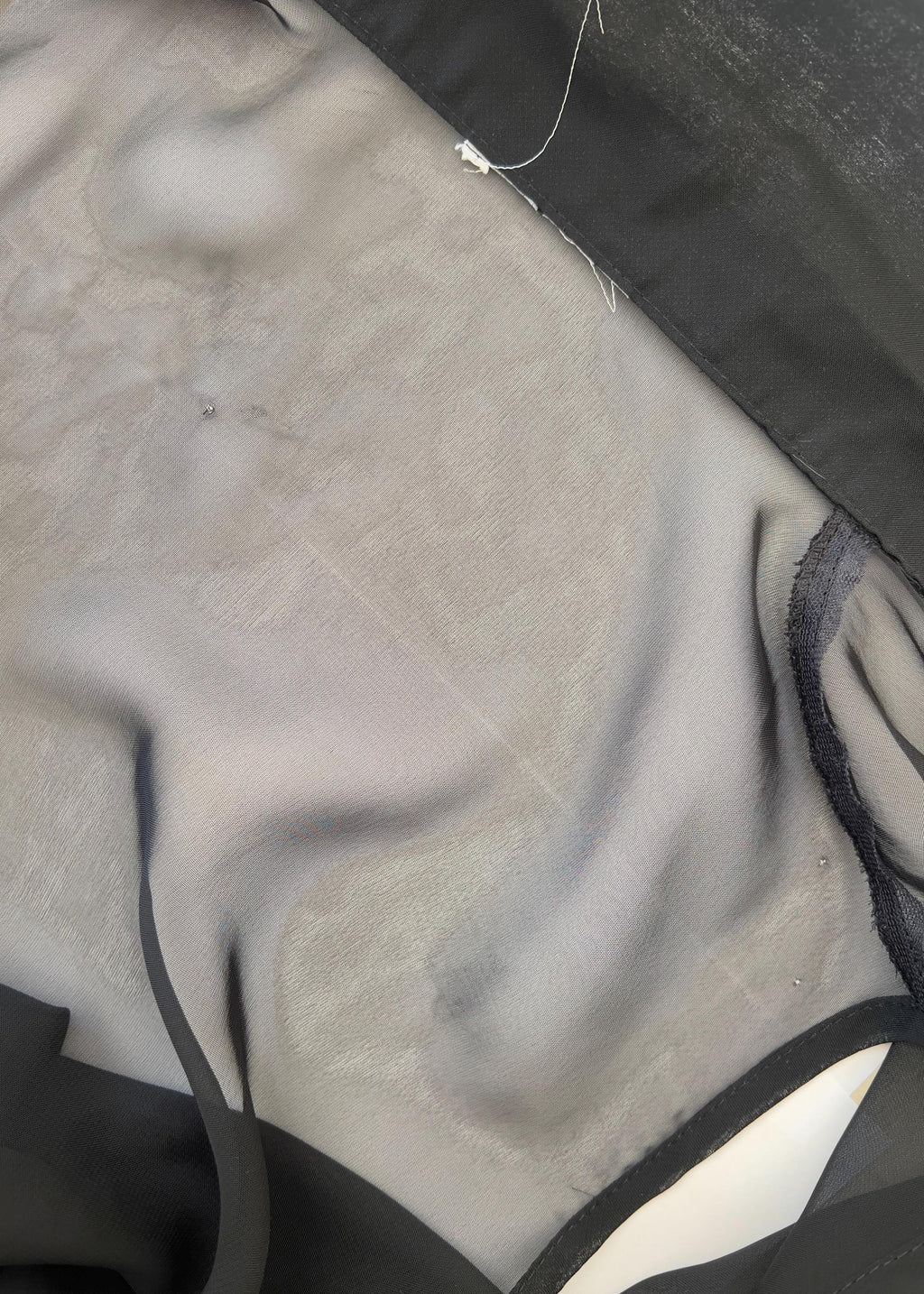 Gilet Lungo Vintage 90s Nero Sheer