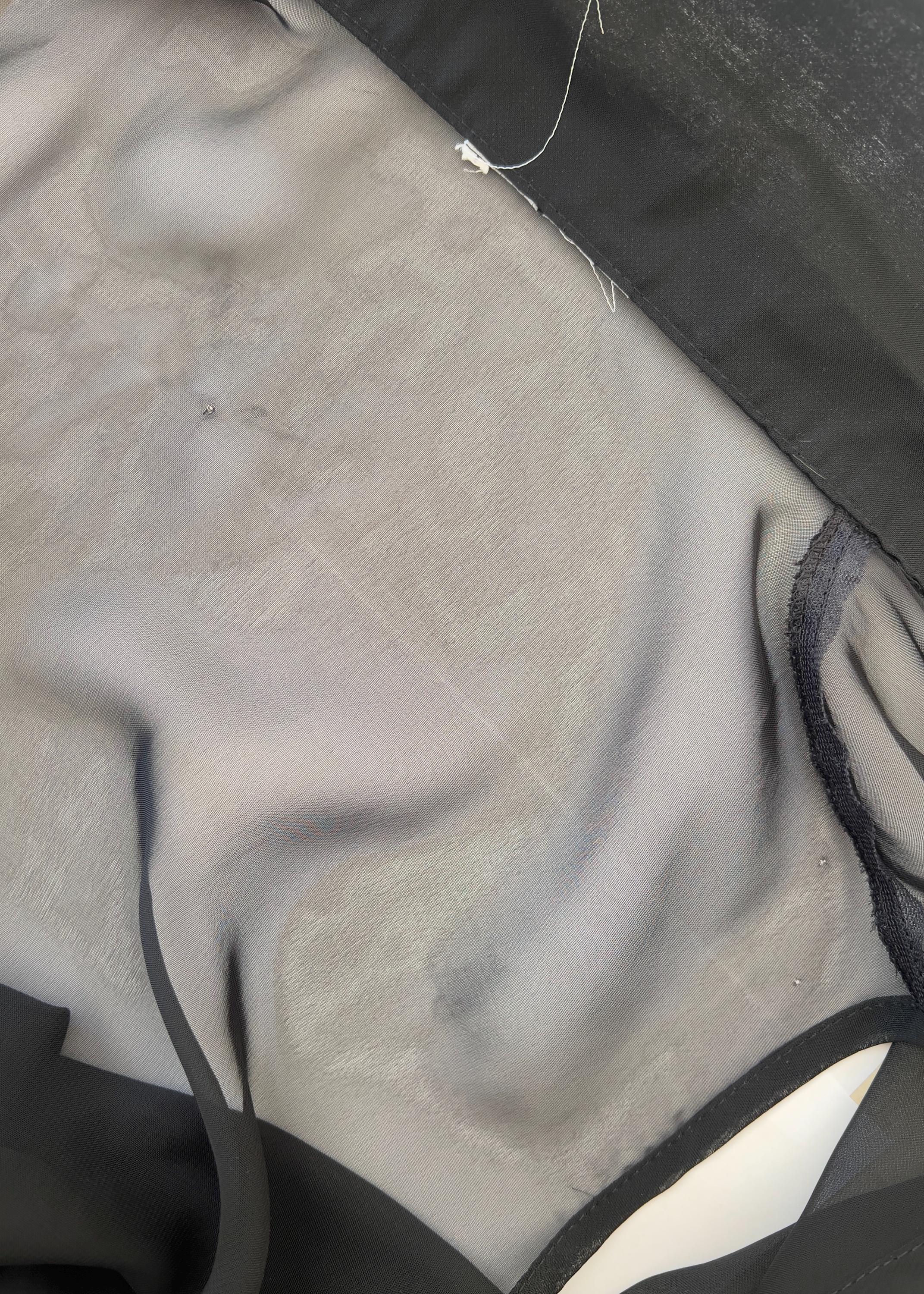 Gilet Lungo Vintage 90s Nero Sheer