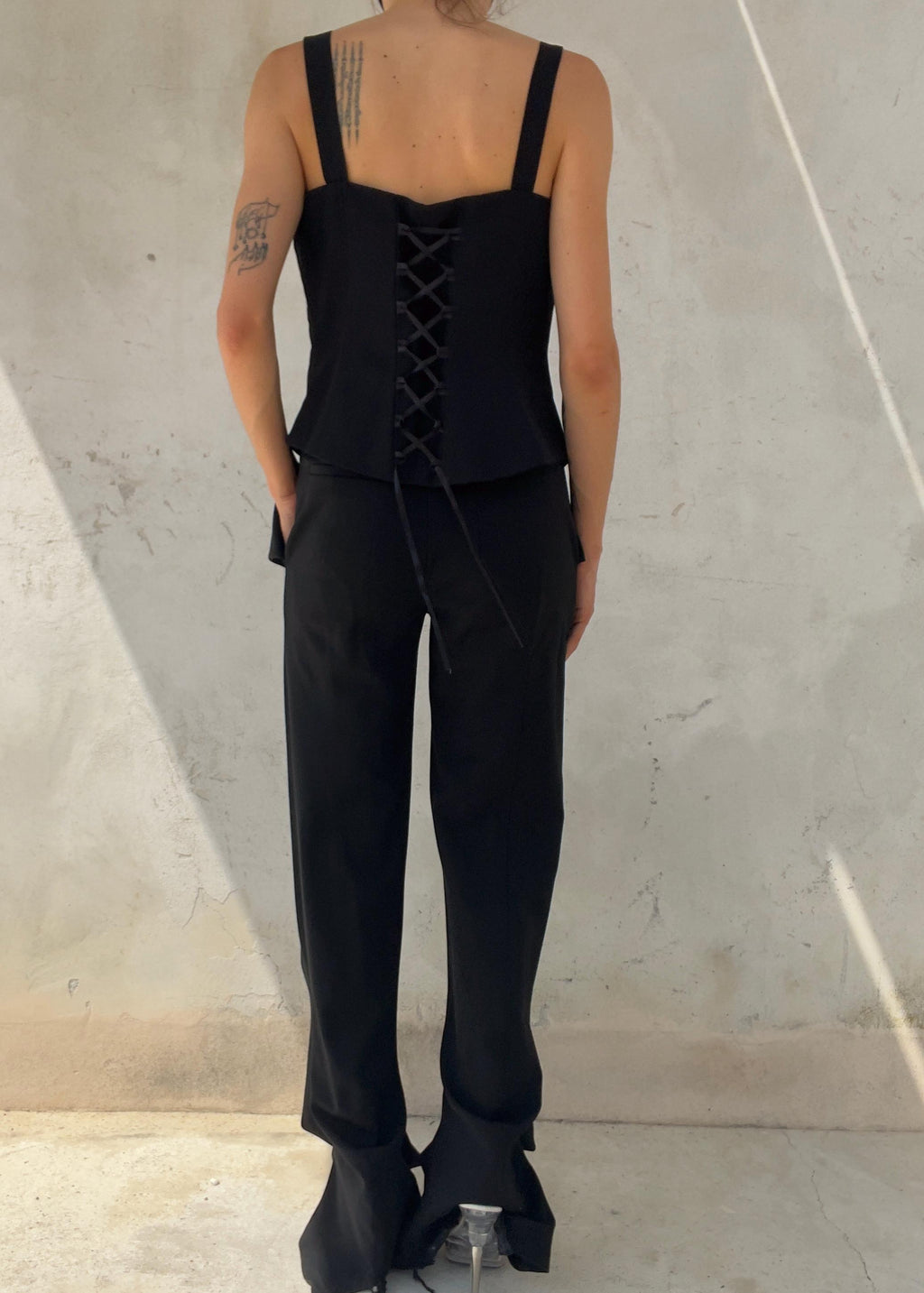 Bustier Vintage Y2K Nero Ricamato