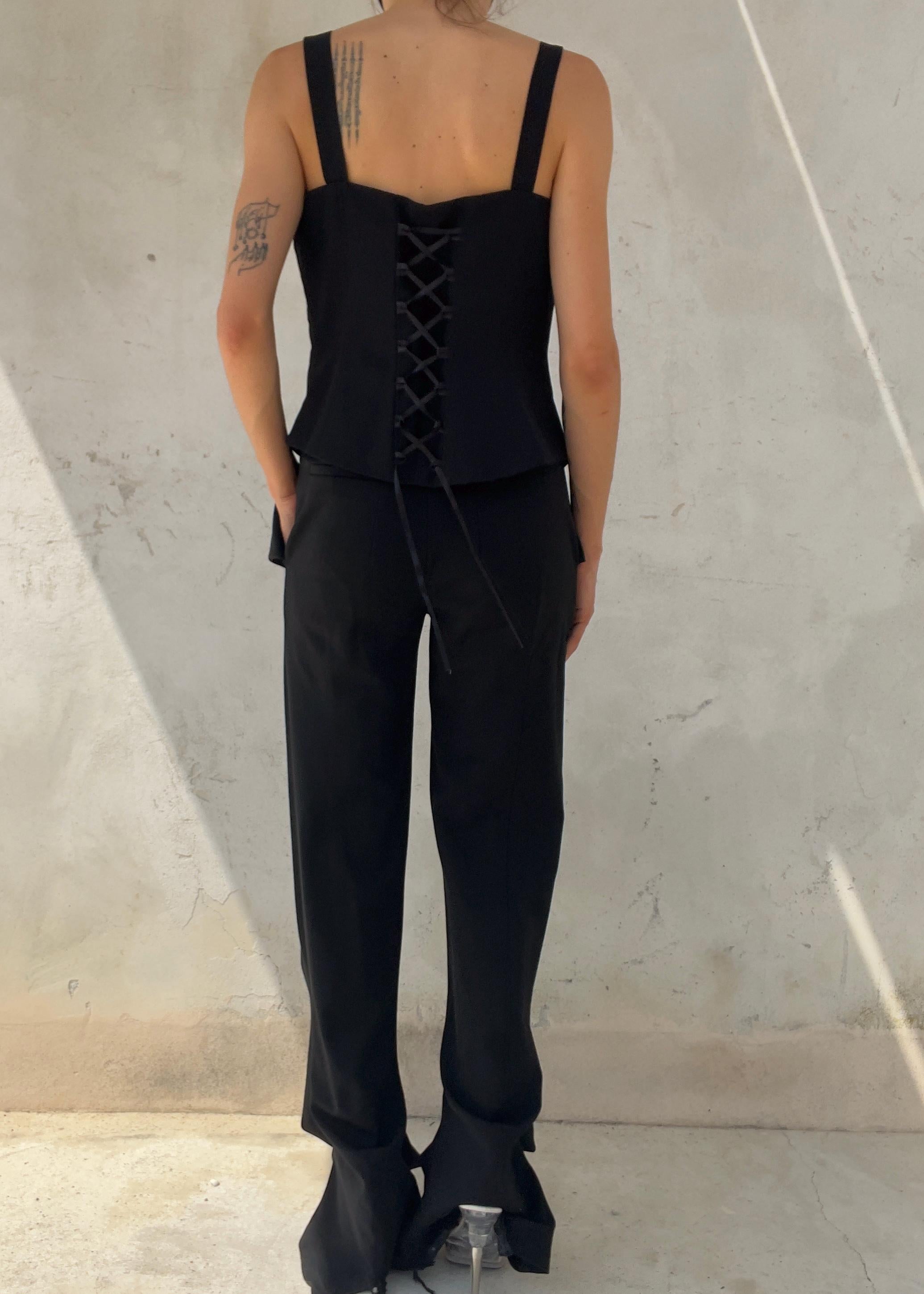 Bustier Vintage Y2K Nero Ricamato