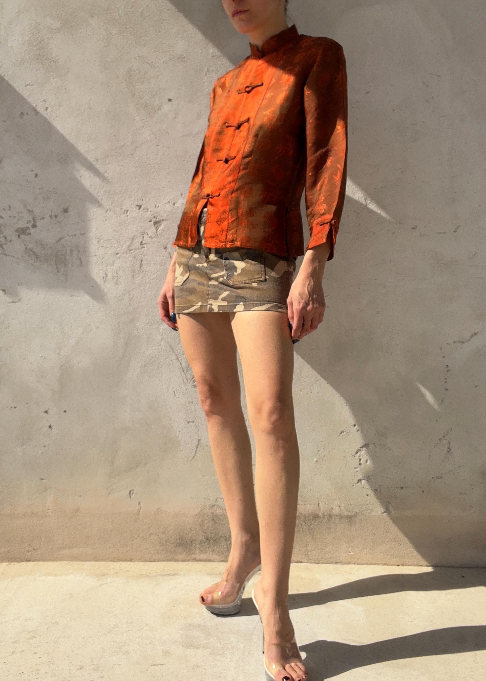 Minigonna Vintage Y2K Camouflage Low Rise