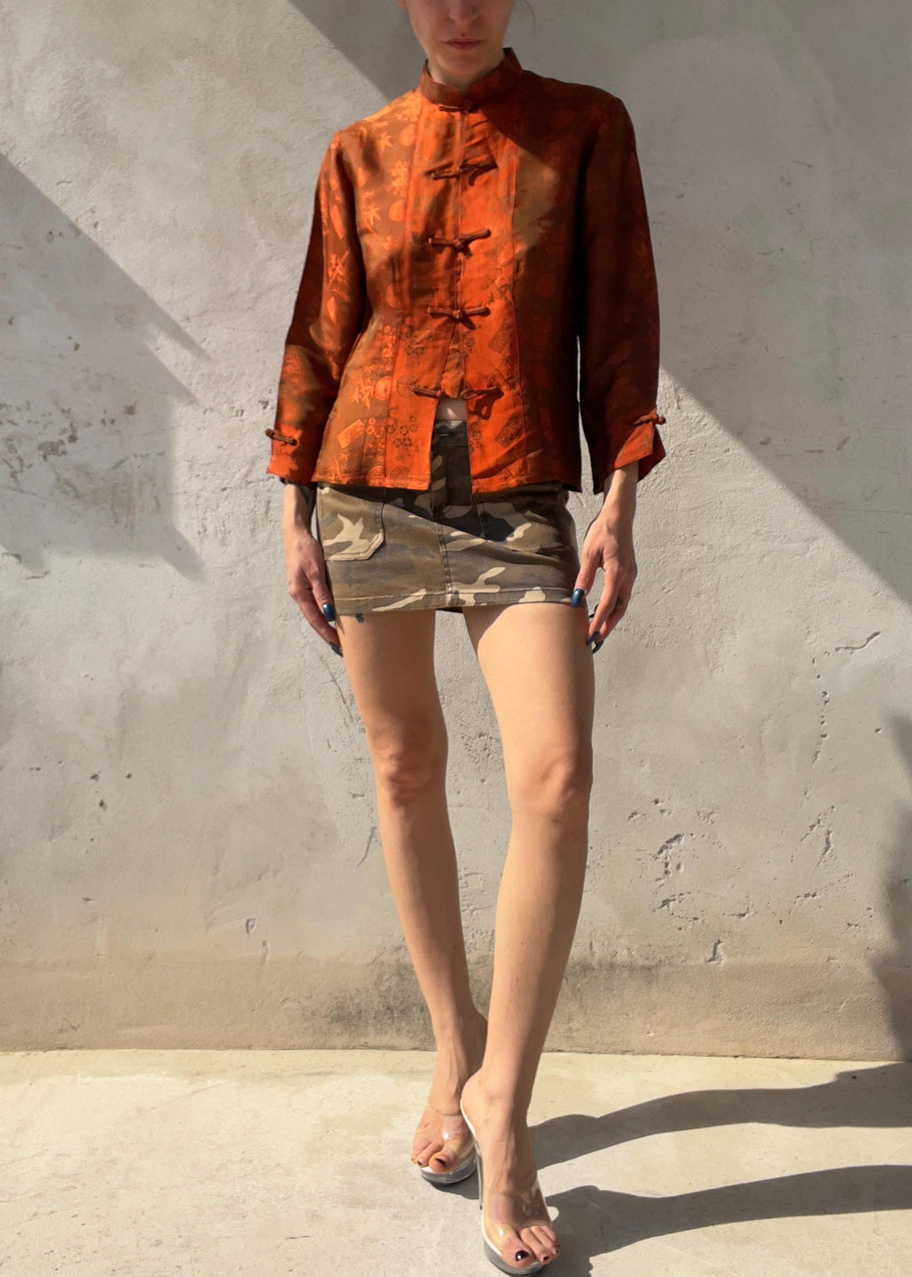 Minigonna Vintage Y2K Camouflage Low Rise