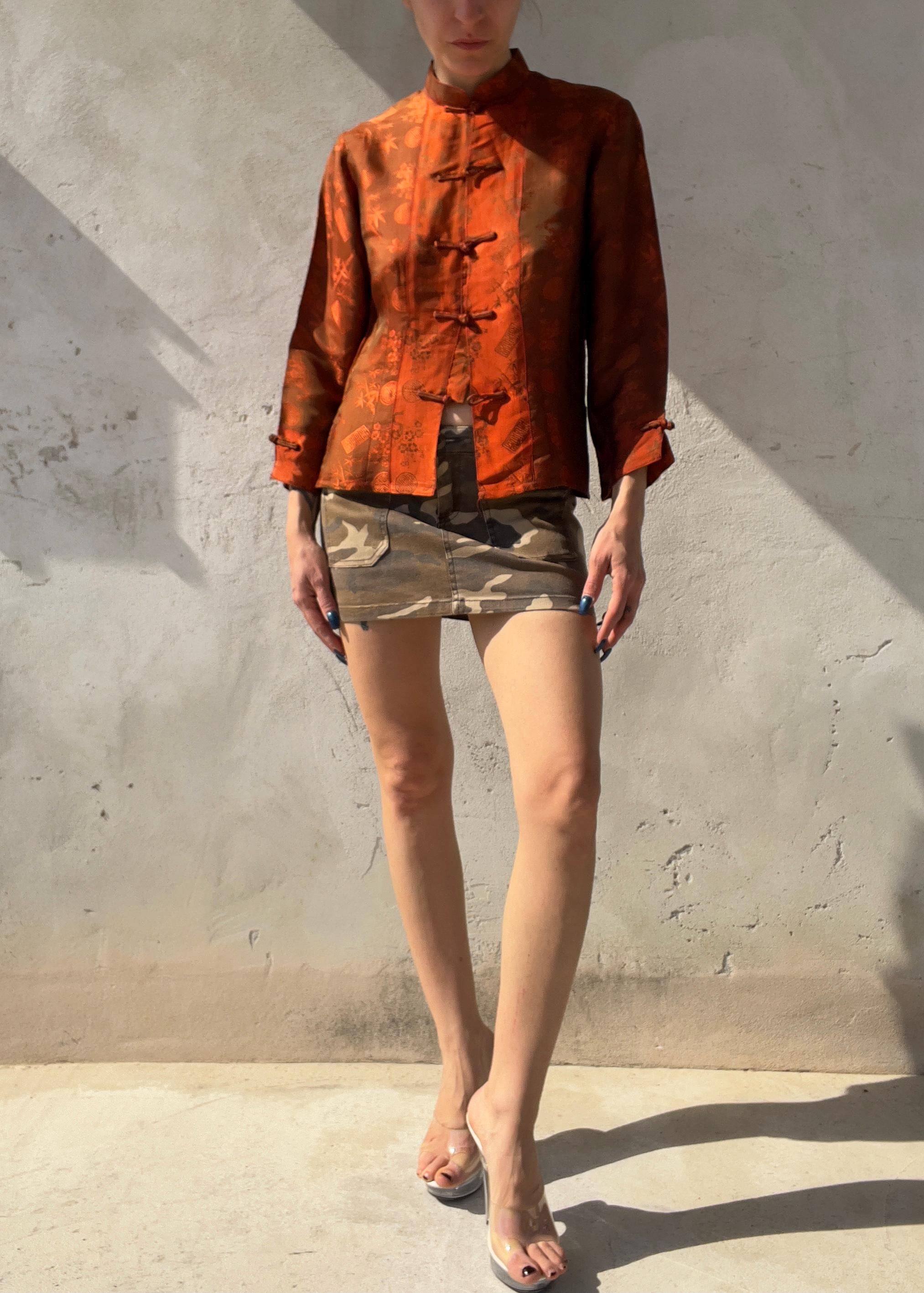 Minigonna Vintage Y2K Camouflage Low Rise