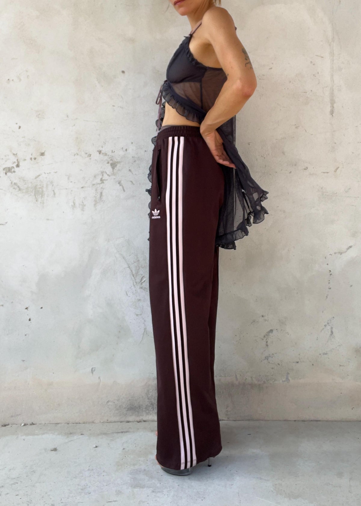 Pantaloni tuta Adidas Originals Adicolor Firebird Shadow Brown