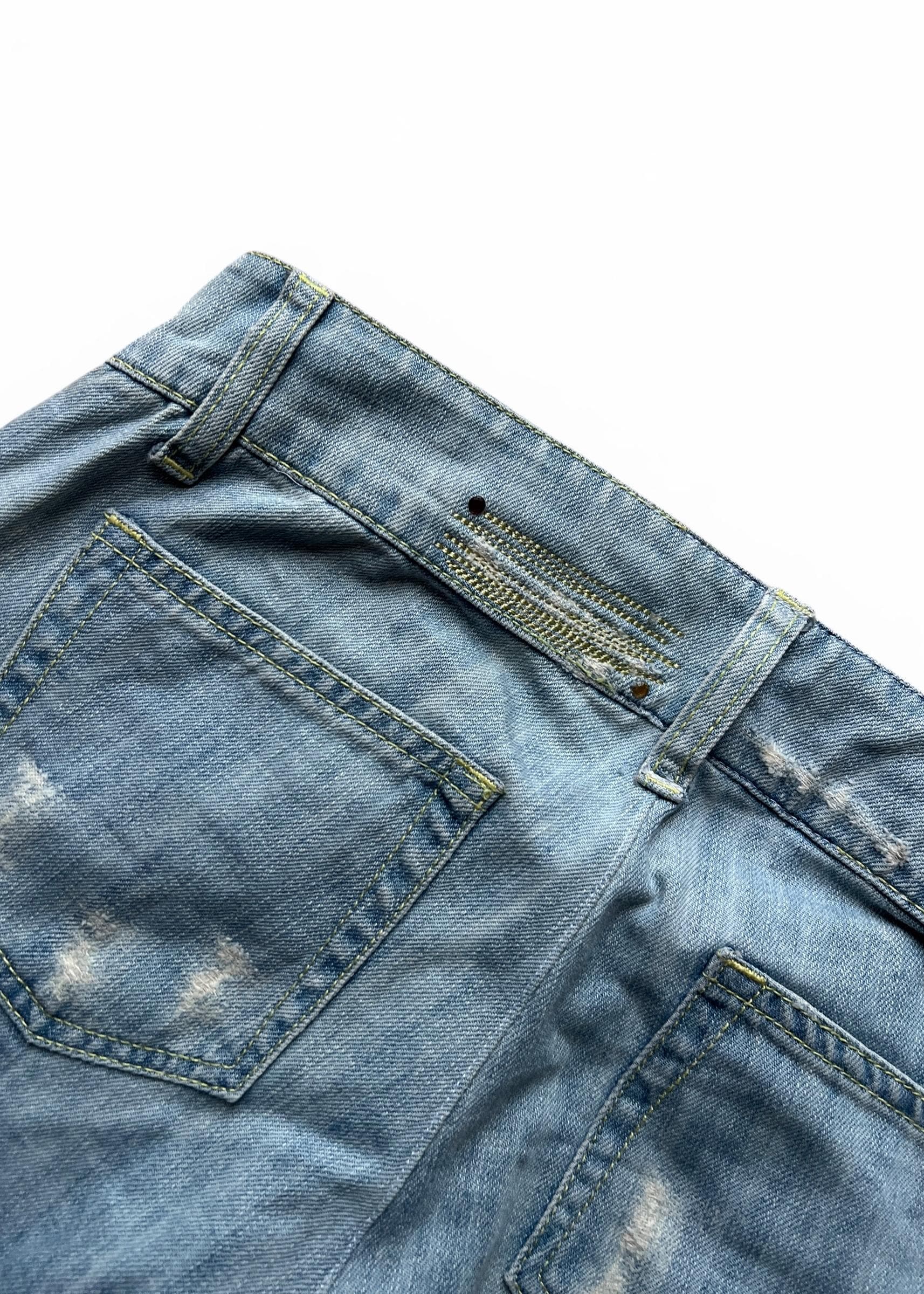 Jeans Capri Vintage Y2K Vita Bassa con Strass