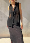 Completo Vintage Y2K in Chiffon Nero