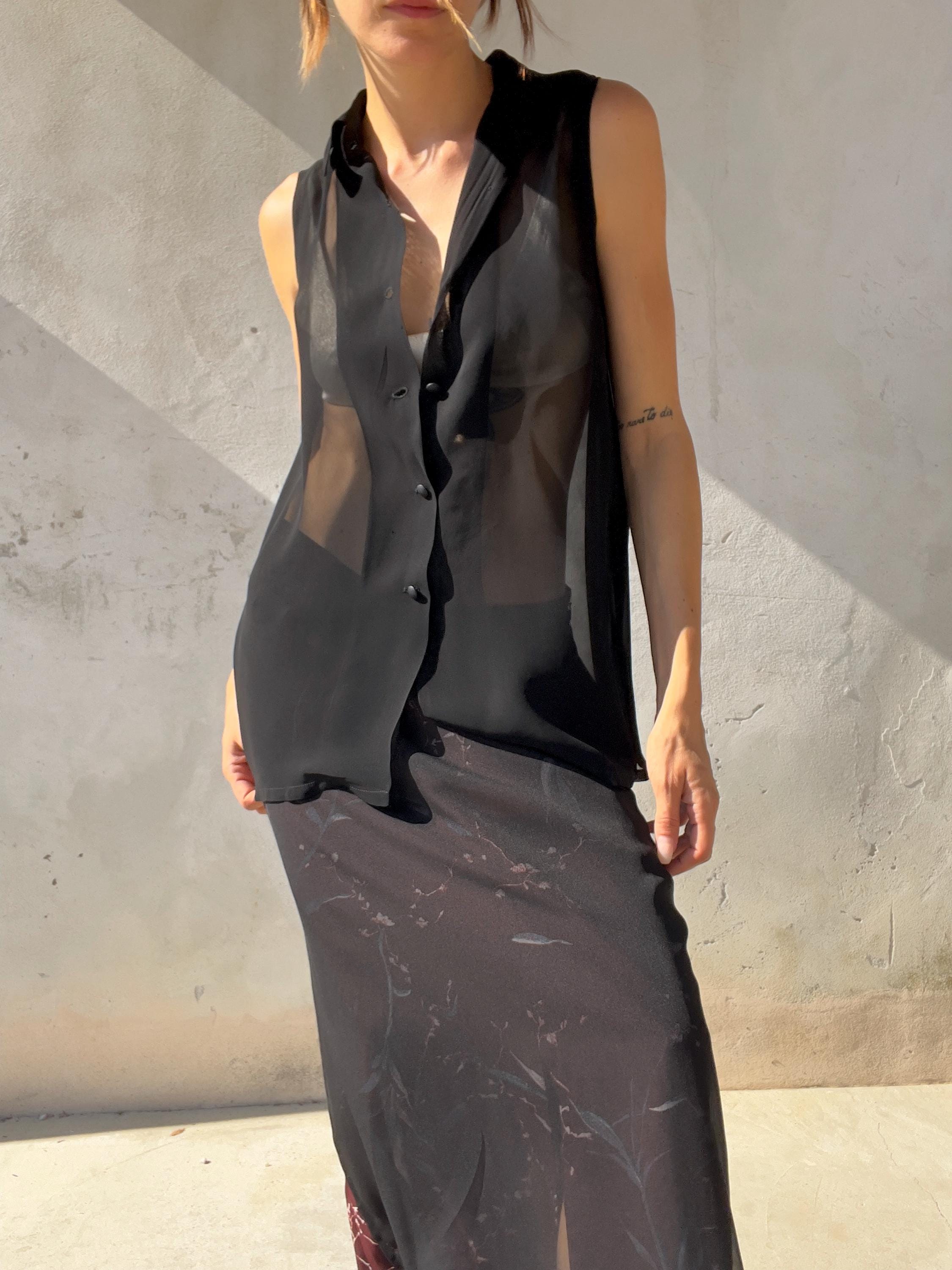 Completo Vintage Y2K in Chiffon Nero