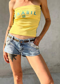 Micro Shorts Denim Y2K Vita Bassissima