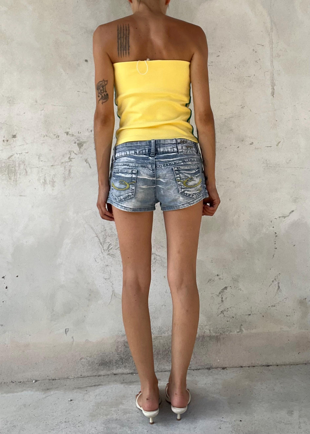 Micro Shorts Denim Y2K Vita Bassissima