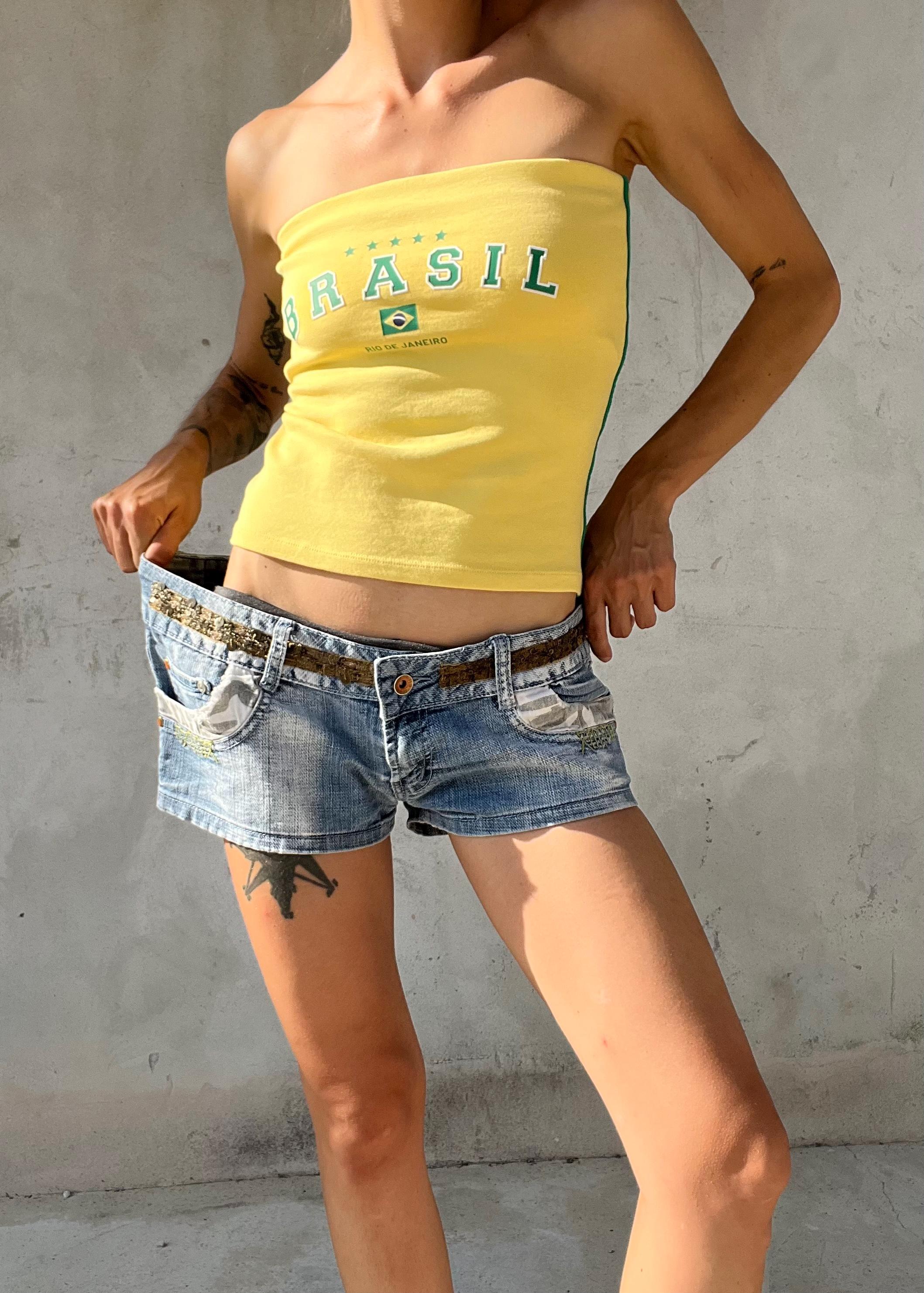 Micro Shorts Denim Y2K Vita Bassissima
