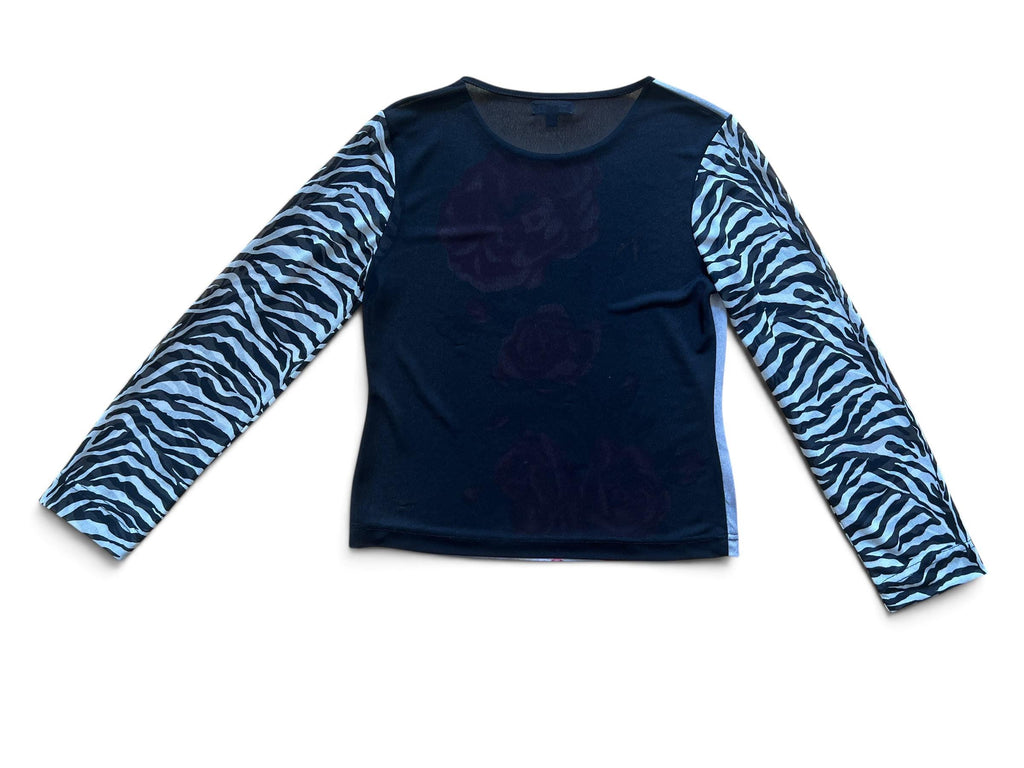 Top Vintage Y2K Street One Rose e Zebra