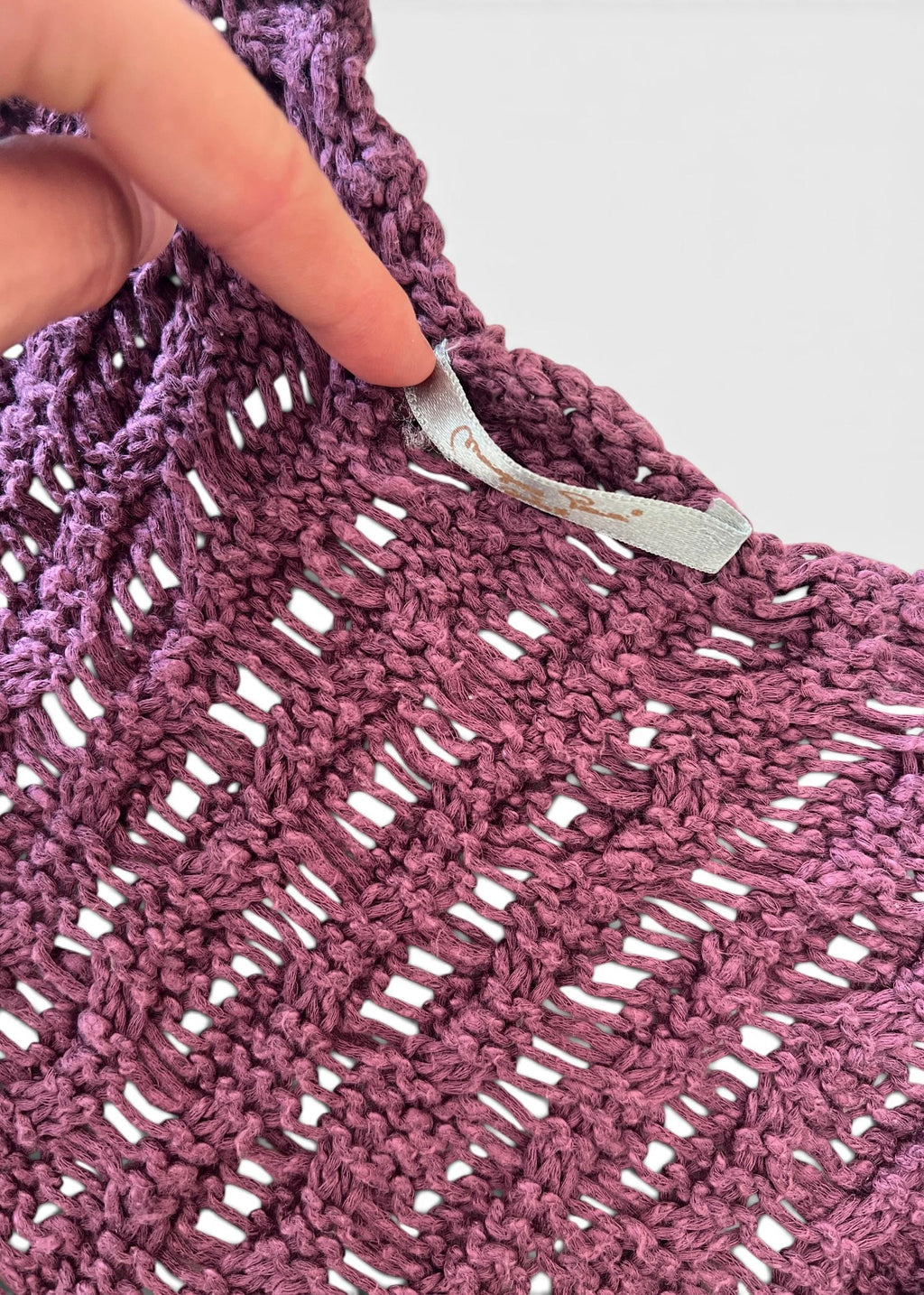 Top Vintage in Maglia Cotone Lino con Roselline