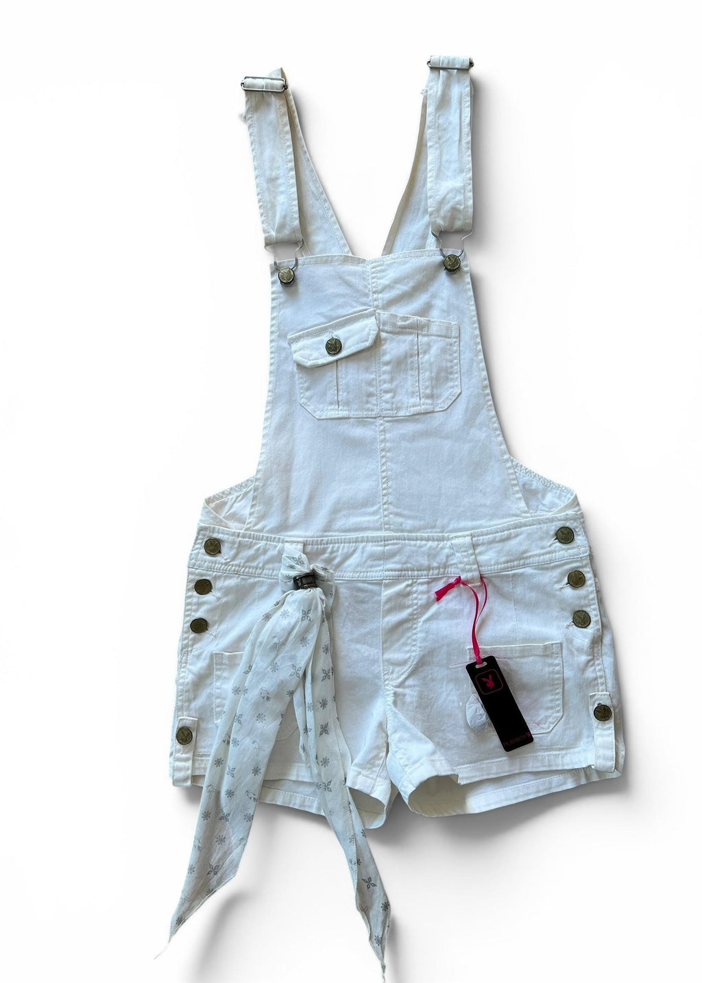 Salopette Shorts Vintage Y2K Playboy Bianca