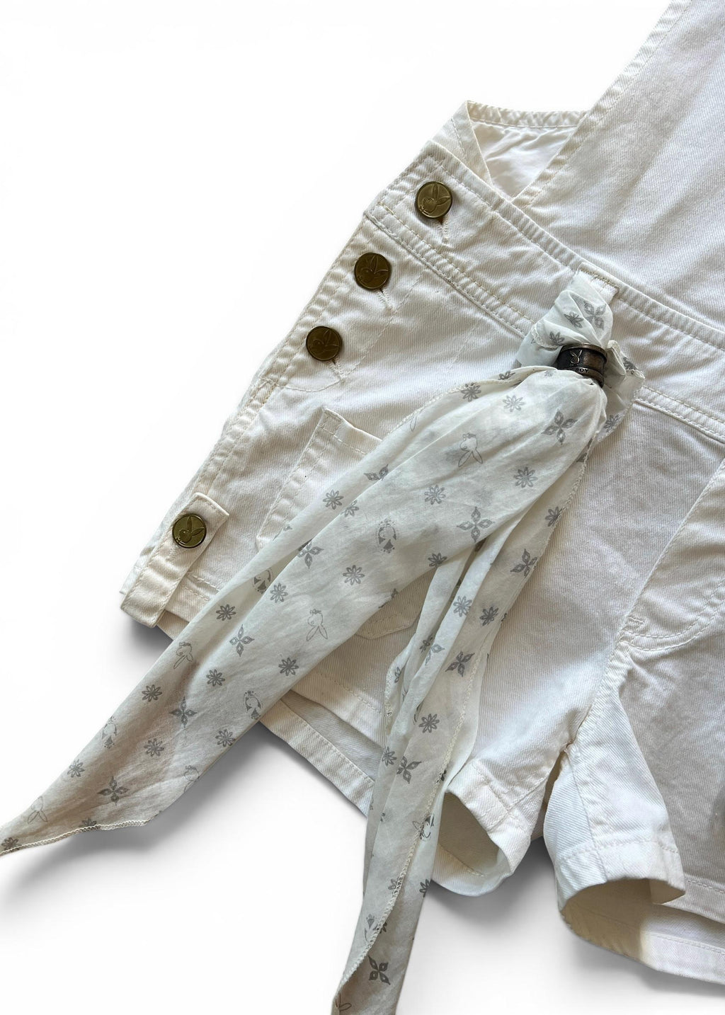 Salopette Shorts Vintage Y2K Playboy Bianca