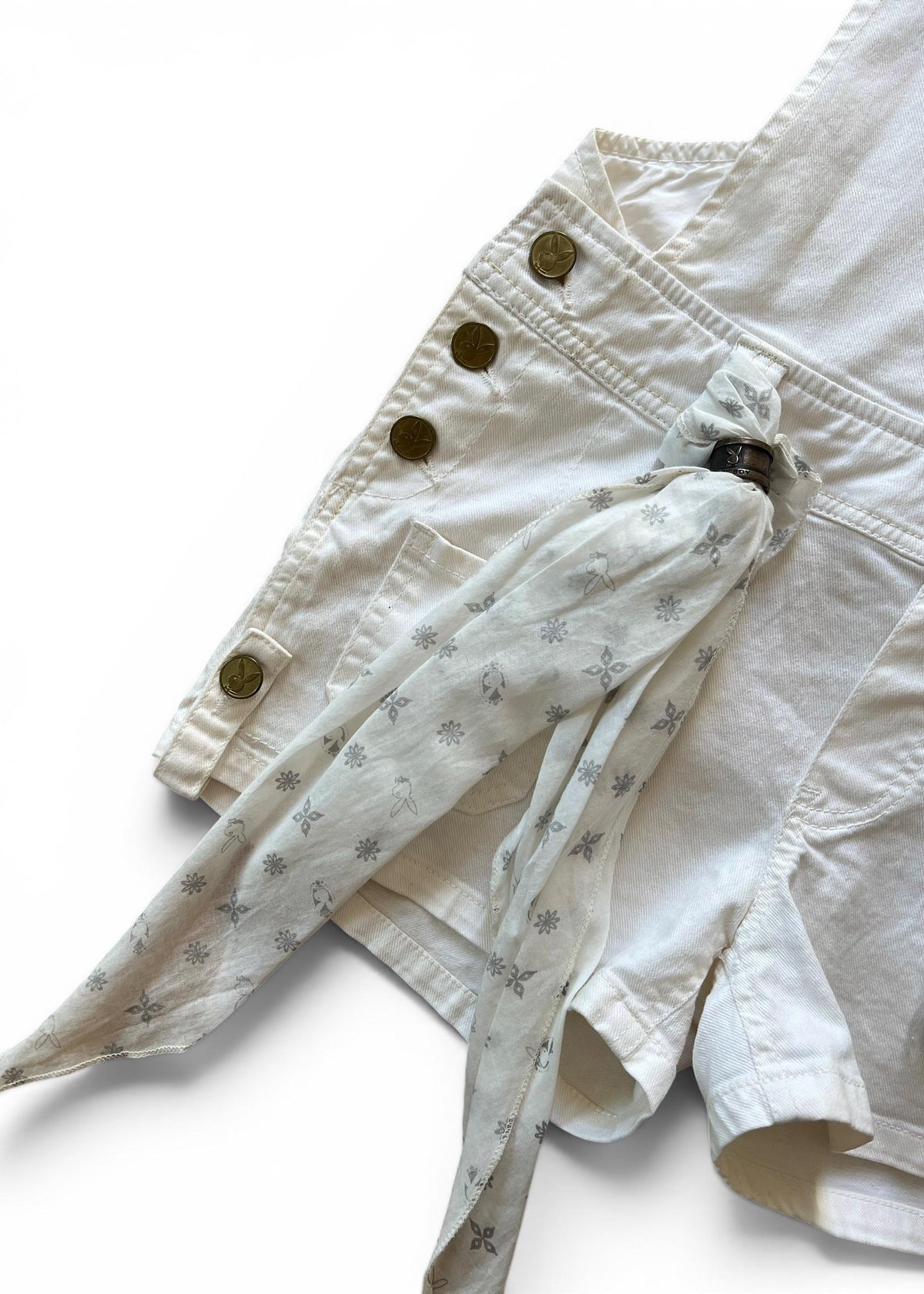 Salopette Shorts Vintage Y2K Playboy Bianca