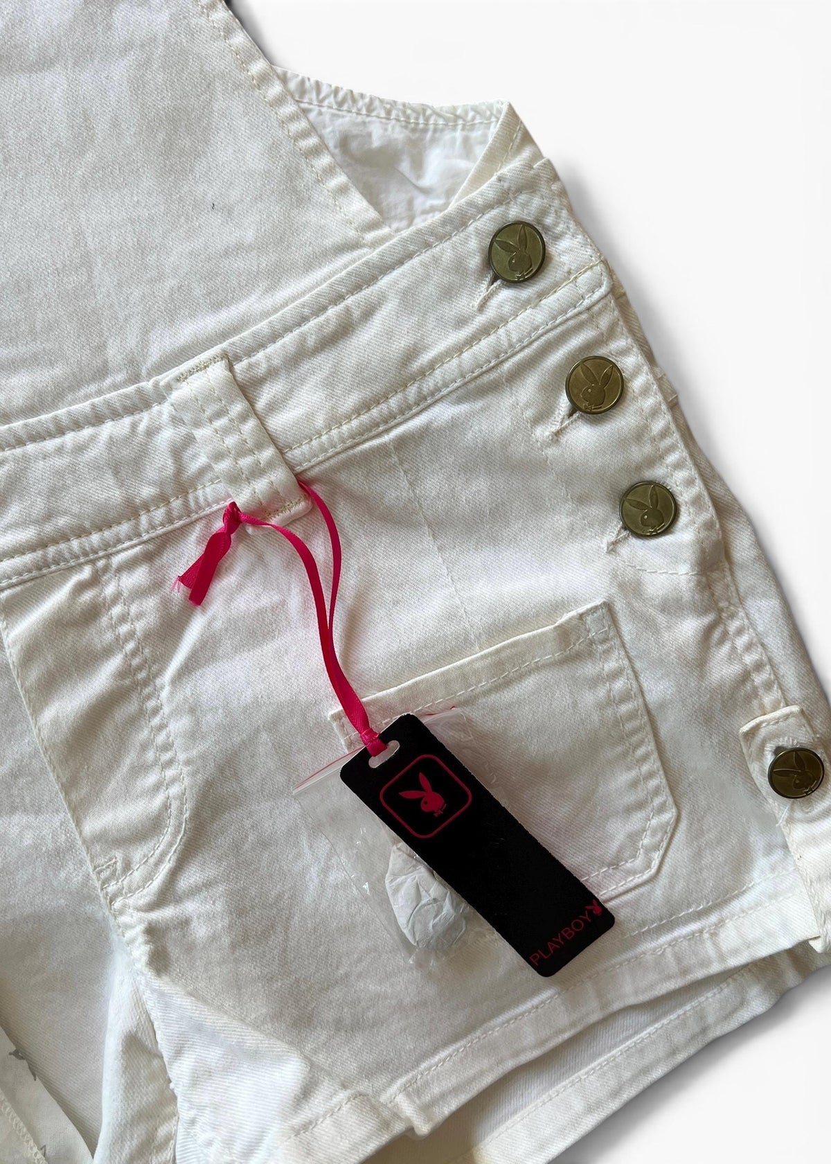 Salopette Shorts Vintage Y2K Playboy Bianca