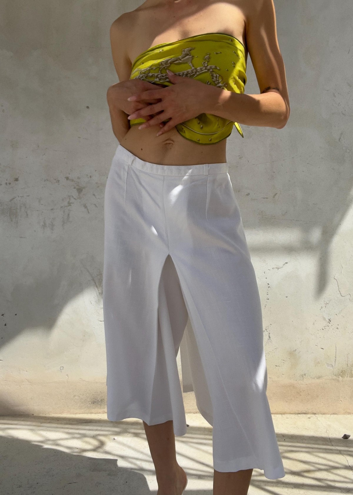 Pantaloni Culotte Vintage Bianca