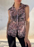 Top Vintage Y2K in Pizzo Floreale Rosa