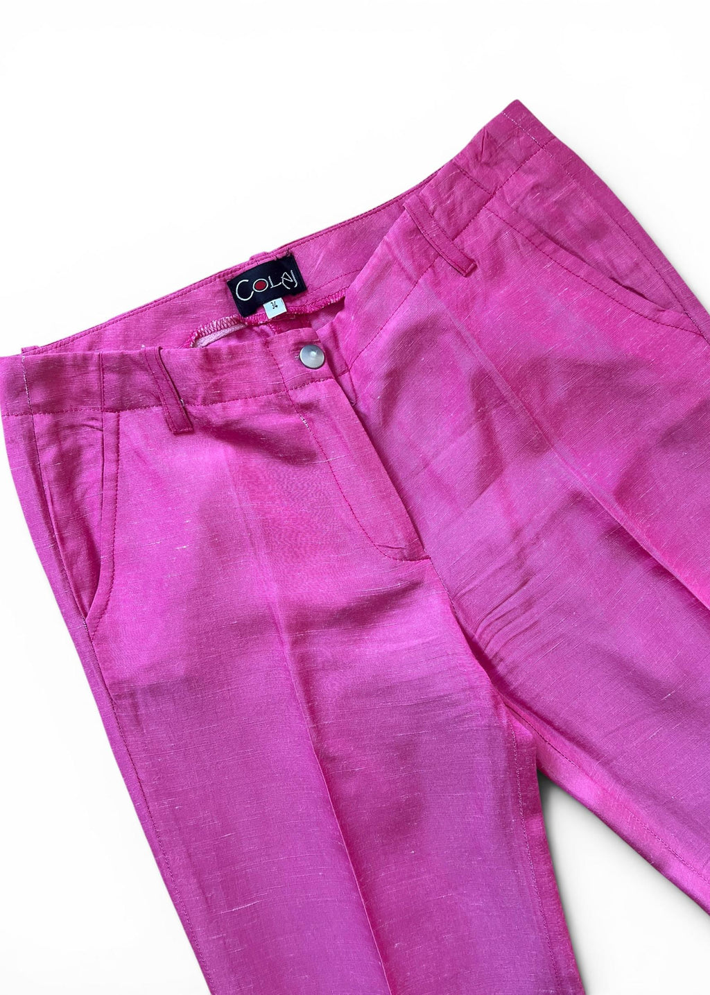 Pantaloni Vintage Y2K Rosa Fucsia Leggermente Svasati