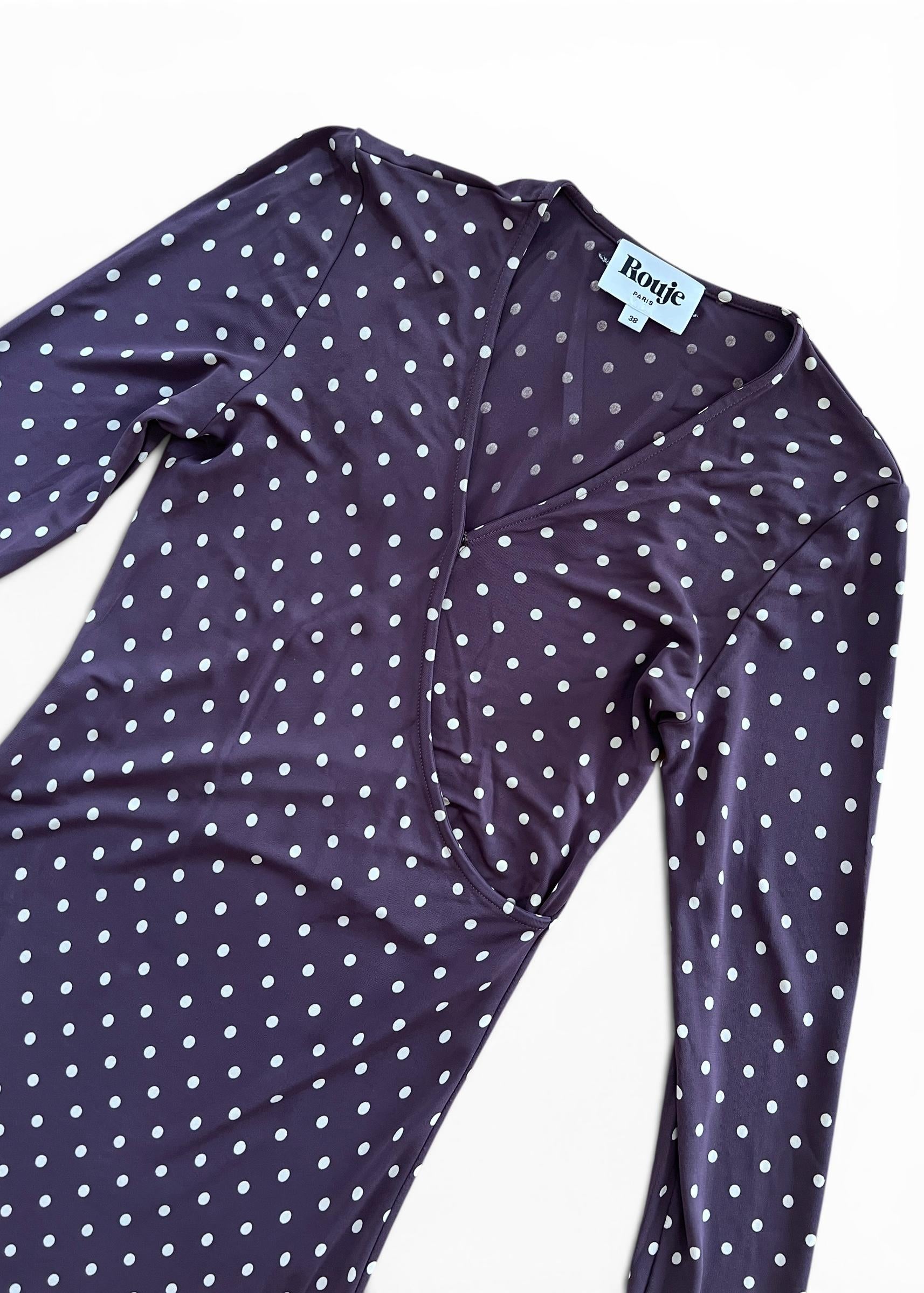Abito Vintage Y2K a Pois Marrone