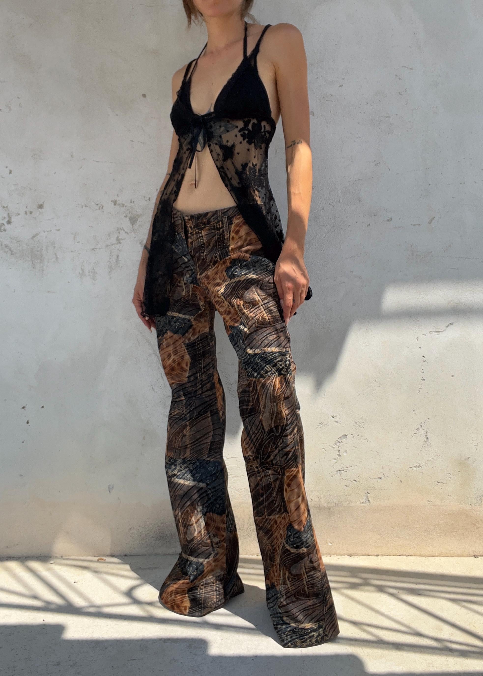 Babydoll Vintage Y2K in Pizzo Nero Trasparente