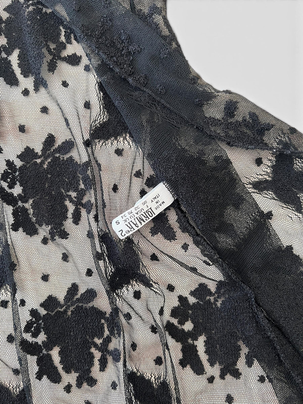 Babydoll Vintage Y2K in Pizzo Nero Trasparente