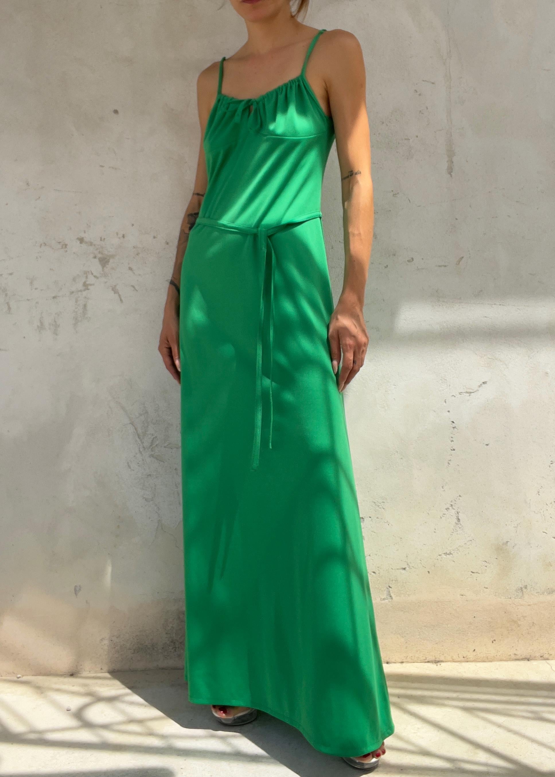 Abito Lungo Vintage Y2K Verde Smeraldo