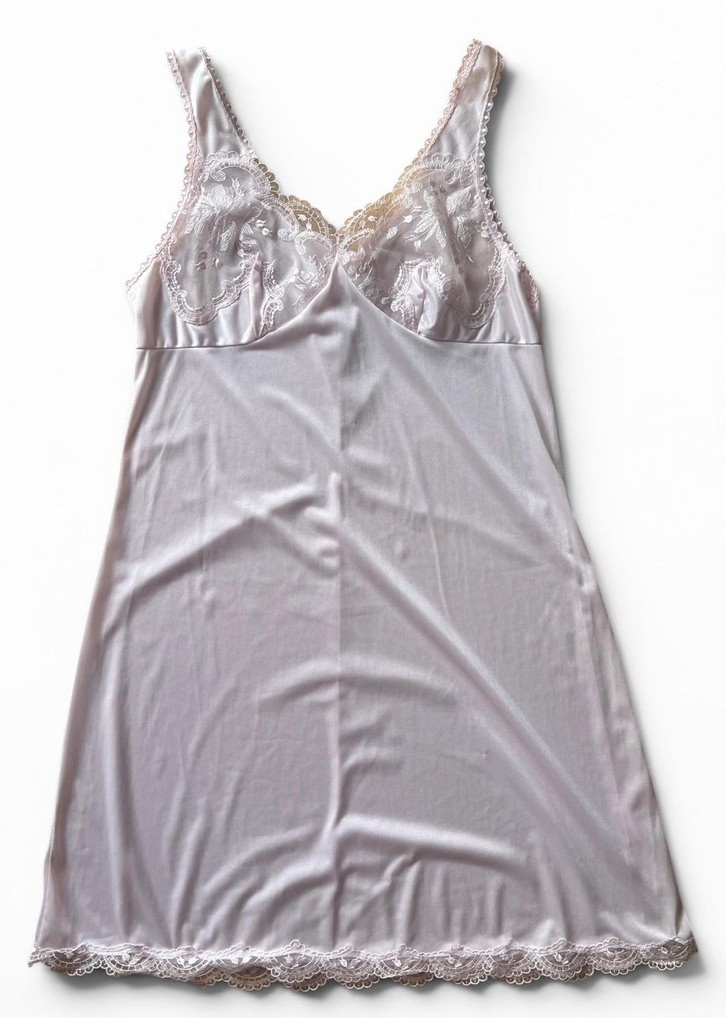 Abito Sottoveste Vintage in Pizzo Rosa Cipria