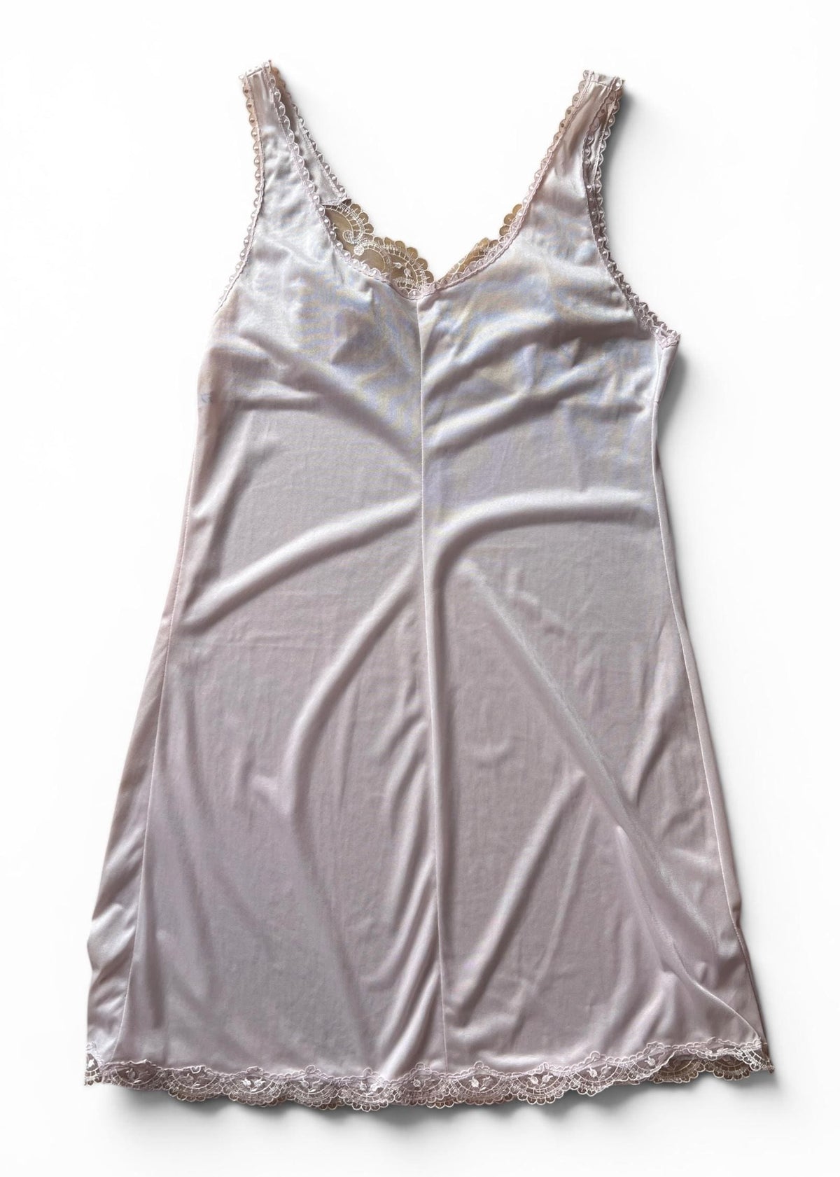 Abito Sottoveste Vintage in Pizzo Rosa Cipria