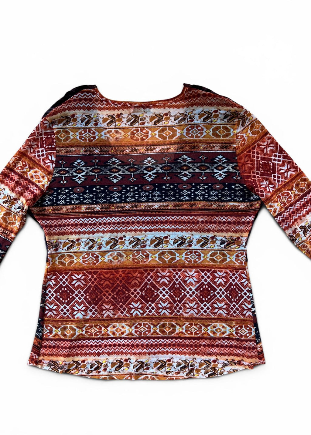 Top Vintage Y2K in Mesh con Velluto Marrone
